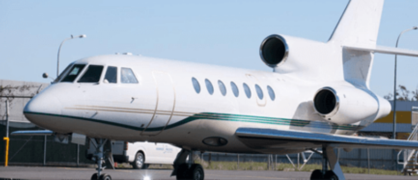 Dassault Falcon 50 parked at an airport