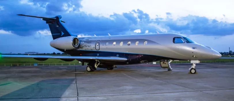 A Mid Size Embraer Preator 600 waiting for passengers