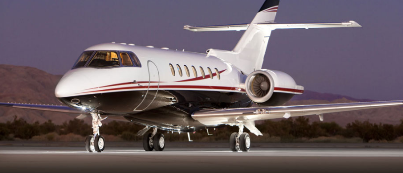 A Hawker1000B mid size jet preparing for takeoff