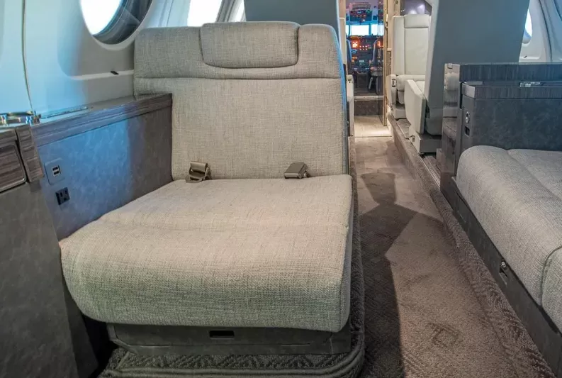 Comfortable single seat on a private jet