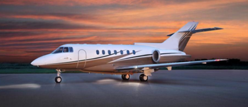 A Super Midsize Jet Hawker 4000 chartered for private service