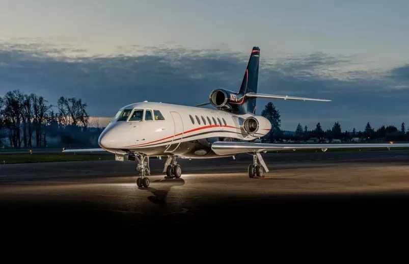 Falcon 150 landing at night