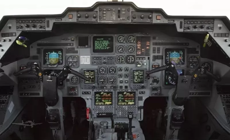 Hawker 800XP cockpit with upgraded avionics