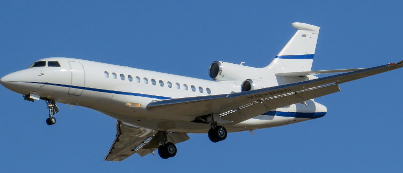 Dassault Falcon flying to your destination