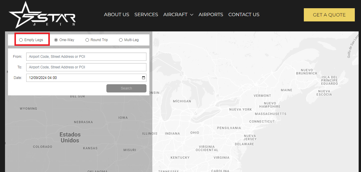 Learn how to book an empty leg flight
