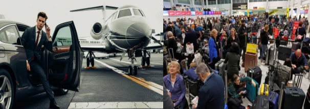 Private Termnals vs Conventional Airports. This is an important aspect when comparing charter flights vs private flights.