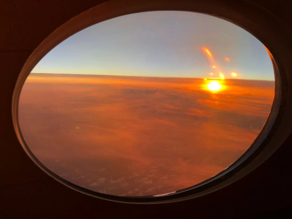 Beautiful view during flights from an airplane window