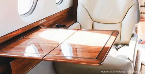 Table deployed for your comfort on this private aircraft