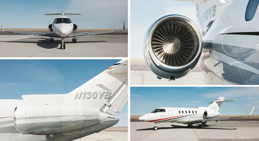 Exterior details of this Hawker 800XP for sale through 5 Star Jets