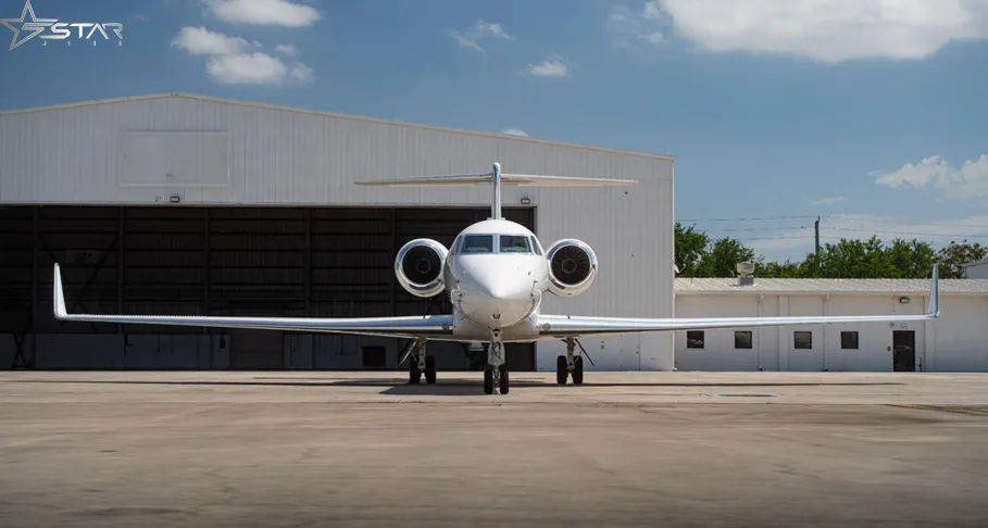 Front view of the magnificent private plane