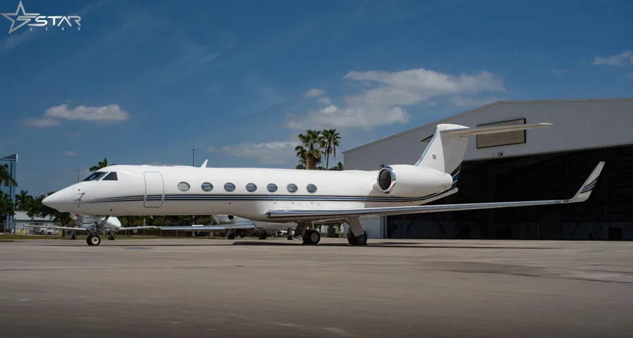Amazing wiew of the Gulfstream 500 on a exclusive deal