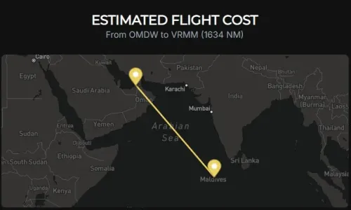 Private flights from Dubai to Maldives