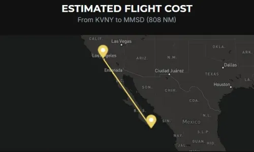 Estimated Cost to Private flights from Los Angeles to Cabo San Lucas