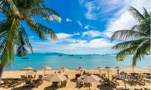 Relaxing beach in Bahamas