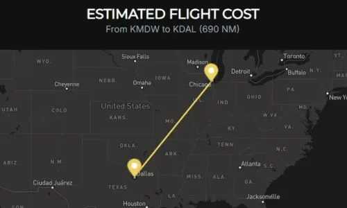 Private flights from Chicago to Dallas