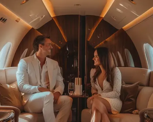 Couple fliying with style